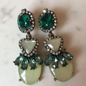 Baublebar green gem drop statement earrings
